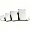 A set of three foldable portable makeup mirrors displayed on a white background.