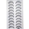 A plastic case containing various styles of natural 3D mink false eyelashes.