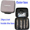 Una caja exterior e interior que contiene un juego de 24 piezas de bomba manual profesional para terapia de cupping.