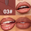 Close-up of a lip liner pencil in shade 03, showing application and finished lip color.
