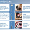 A kit of dog teeth cleaning tools including a mouth mirror, hoe, probe, sharp head, and flat head.