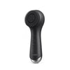 A black 360° rotating USB facial cleansing brush with a silver base.