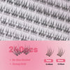 Close-up view of press-on eyelash clusters in 11mm and 12mm sizes for a natural look