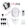 Mascarilla de terapia facial LED blanca con adaptador y enchufe del Reino Unido para tratamientos faciales