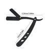 Black manual straight edge shaver kit with dimensions 12.8cm by 12cm.