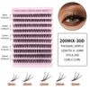 A pink cosmetic palette showing various lengths of mink false eyelashes from 8mm to 16mm.
