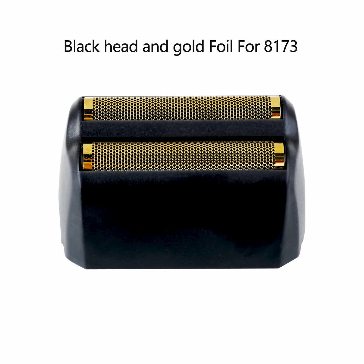 Black head and gold foil for a shaver blade set