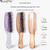 Gradient electroplating massage hair comb in pink and purple colors for shampooing and scalp massage