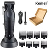 A black professional electric hair clipper grooming kit with various attachments and an open box.
