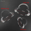 Three dental cheek and lip retractor devices shown in large, medium, and small sizes.