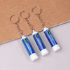 Three blue nasal relief sticks with metal clasps are displayed on a brown surface.