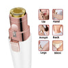 Tijera eléctrica de cejas 2 en 1 rosa y dorado con varios accesorios