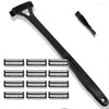 Afeitadora manual plegable para hombre de afeitar con múltiples accesorios de cuchillas.