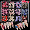 A set of 60 floral resin nail charms featuring various colors and patterns of hibiscus flowers.