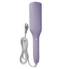 A purple professional electric curling iron with a coiled cord and a round heating element.
