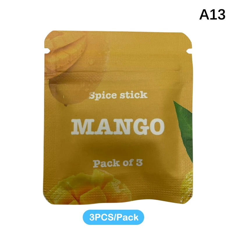 Un paquet de trois bâtons d'épices de mangue pour un inhalateur d'huiles essentielles