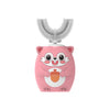 A pink cartoon fox-shaped electric toothbrush with a silver brush head.