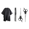 A black portable case for hair clippers and trimmers, shown next to a set of grooming scissors.