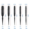 A set of professional curly round hair combs in various sizes and thicknesses with corresponding weights.