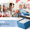 A collection of gift ideas featuring various presents and people receiving gifts for family and friends.