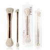 A set of four Beilli contour makeup brushes shown in packaging.