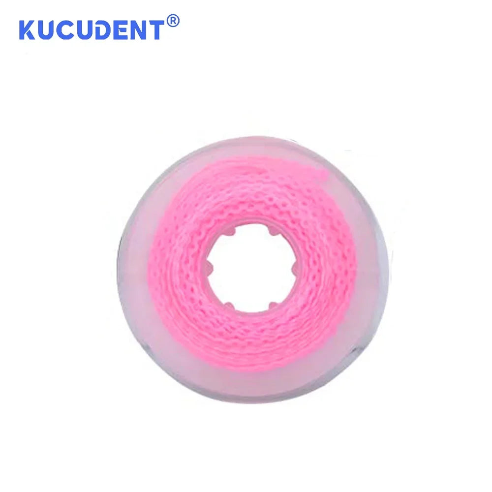 Pink dental orthodontic power chain elastic rubber band spool.