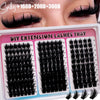 A tray of DIY extension lashes showing various lengths and styles for lash extensions.
