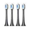 Three precision replacement brush heads for sonic toothbrushes shown in black and blue
