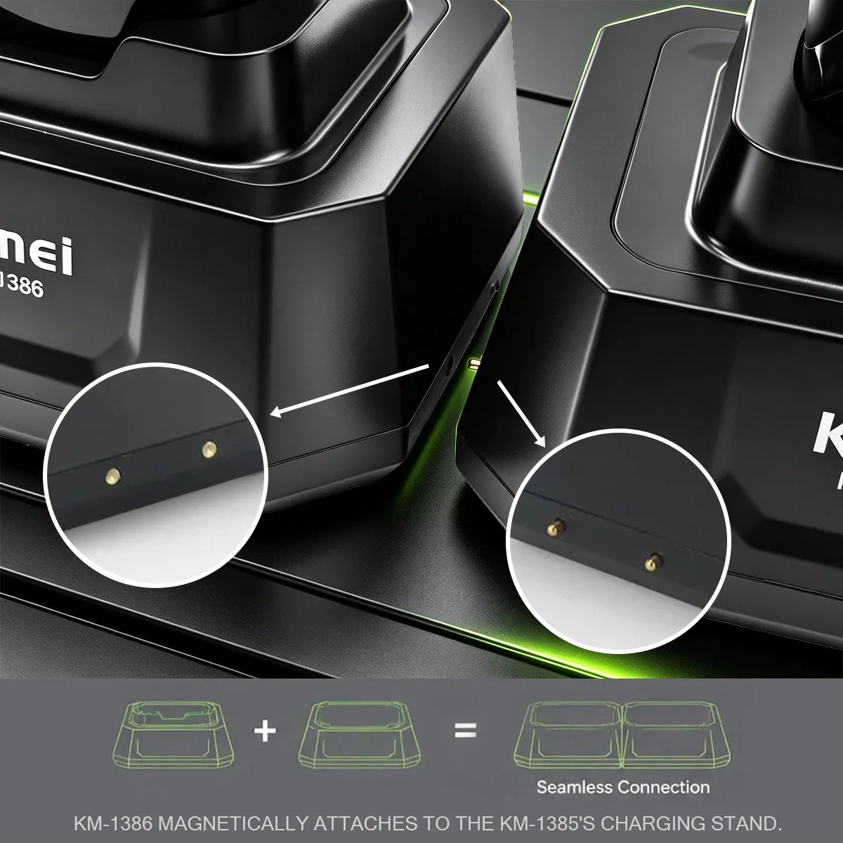 KM-1386 magnetic charging stand for the electric hair clipper trimmer