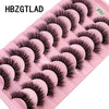 A pink plastic tray holding 10 pairs of black false mink eyelashes for cosmetic use.