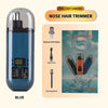 Blue Type-C fast charging nose hair trimmer with backup blade and cleaning brush