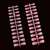 A set of 120 pink French ballet press-on nails displayed on a black background.