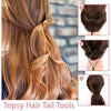 A set of topsy hair tail tools including a comb, brush, and sprayer for styling hair.