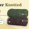 Dual-Layer Knotted 3D weave loofah sponge in green and brown colors for exfoliation