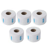 Three white rolls of professional hair dressing collar for salon use