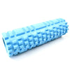 A light blue fitness foam roller designed for muscle recovery.