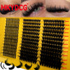 A display of DIY mega volume lash clusters in various lengths and styles for dramatic eye looks.