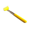Yellow stainless steel telescopic back scratcher with a retractable handle