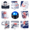 A set of manual massage balls used for deep tissue relief applied to various body parts including head, neck, shoulder, arm, 