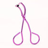 A pink stainless steel wide-angle eyelash curler tool.