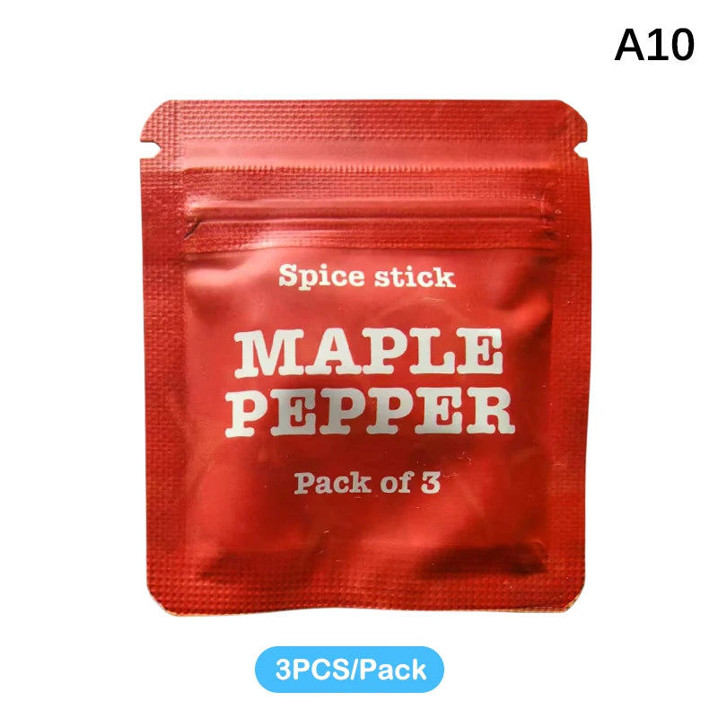 Bâtons d'épices rouges de poivre d'érable, en pack de trois
