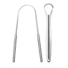 Stainless steel U-shaped tongue scraper for oral cleaning