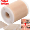 Roll of silicone self-adhesive scar covering patches in beige color shown with close-ups of application.