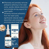 A woman is shown using a nasal spray for congestion relief, with the product bottle visible.