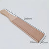 A wooden leather sharpening strop with a sanding pad, measuring 280mm in length.
