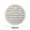 Pads de trapo de microfibra blanca redonda con rayas grises paralelas para aspiradoras