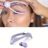 A purple precision spring-action facial hair remover device and replacement head are shown on a white background.