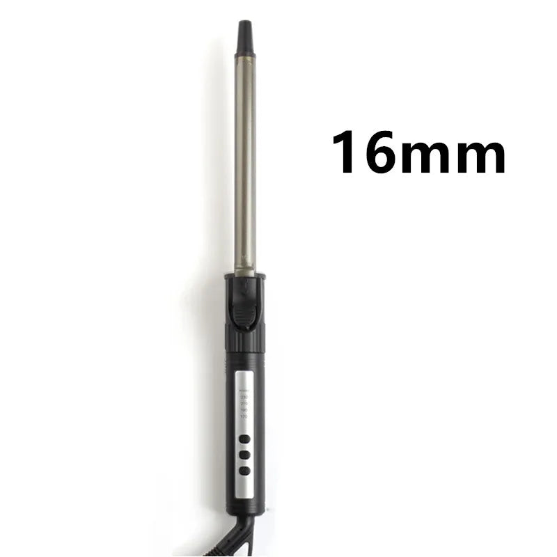 A professional ceramic hair curling iron with a 16mm barrel and black handle.