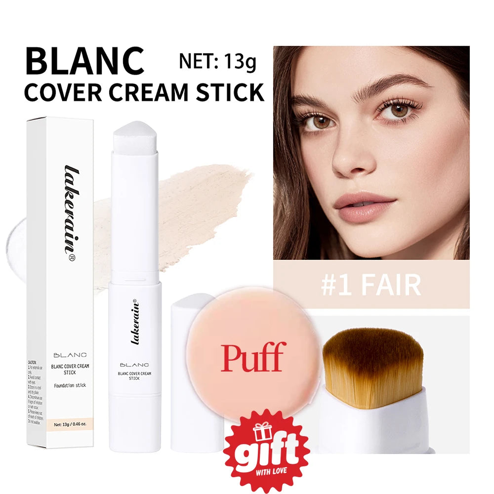 Un set de bâtons de crème Blanc et un outil Puff pour changer la couleur du fond de teint.