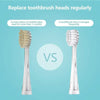 Comparison of a used toothbrush head versus a frequently changed toothbrush head.